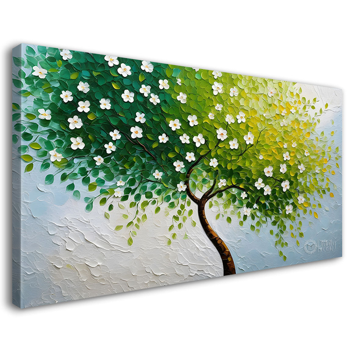 Green tree in bright textured modern art - Design - Tree-108