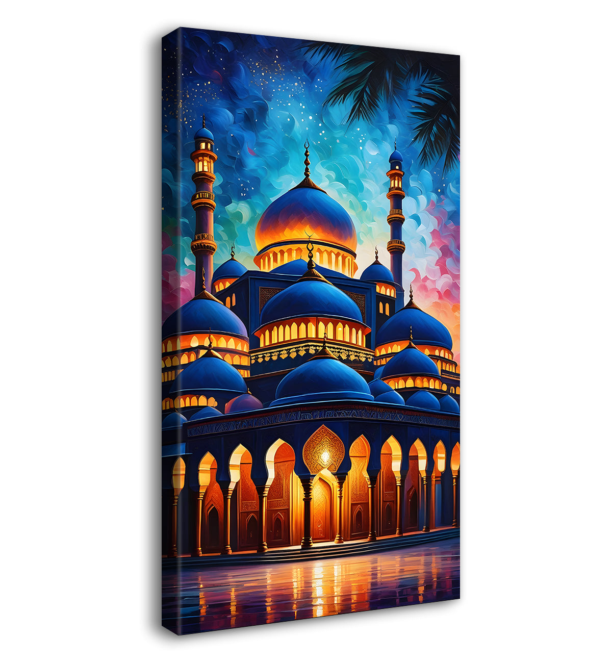 Islamic mosque with colourful background modern art - Islamic paintings-V-10