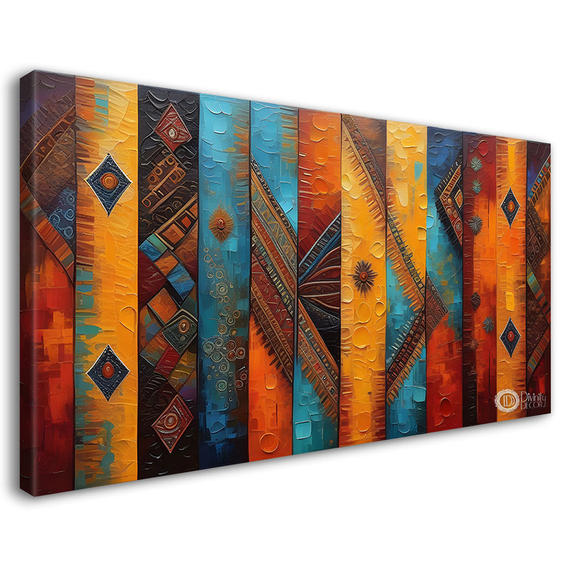 Colorful Lines pattern Texture art Canvas Painting - Design - Modern-L-10