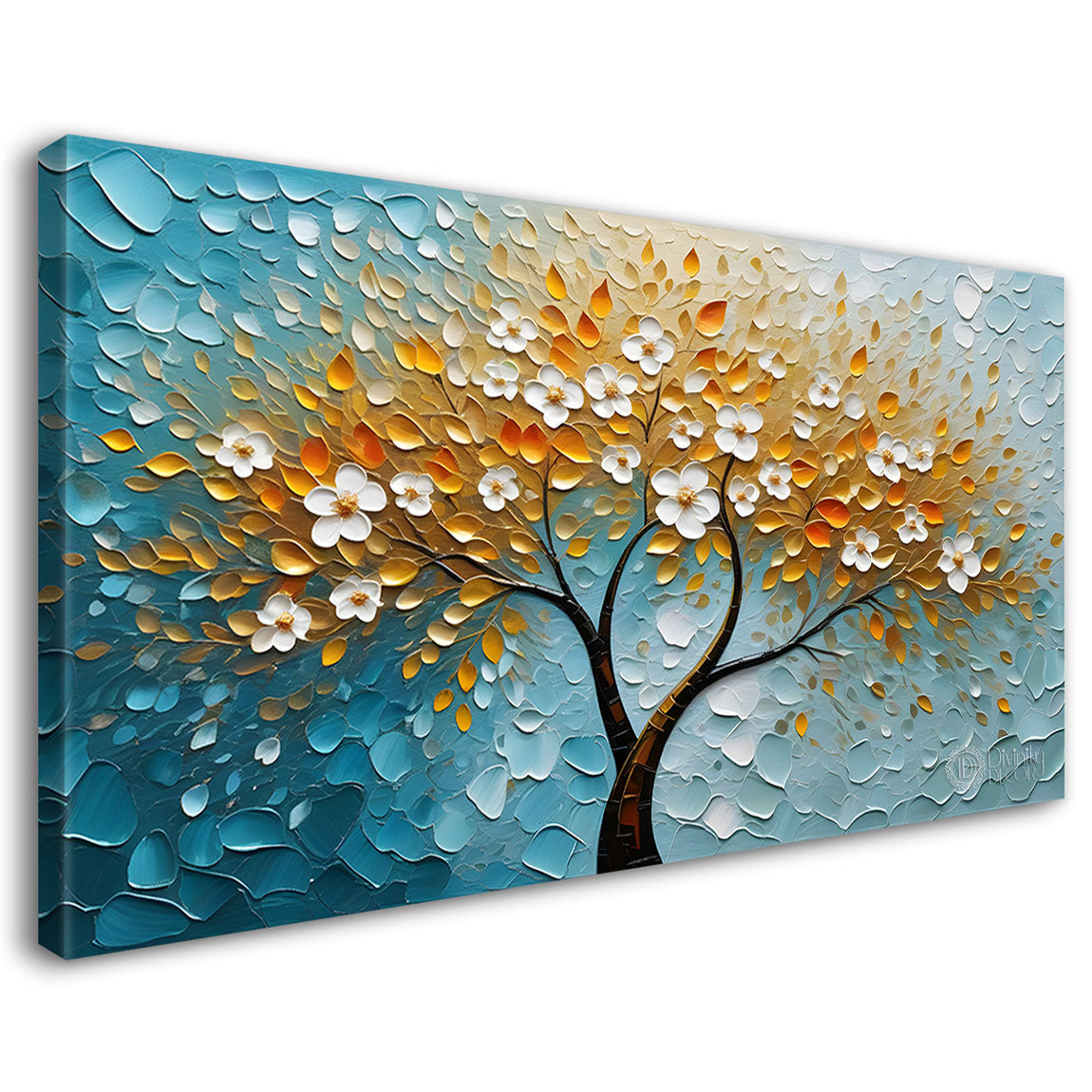 Spring tree in textured modern art- Design - Tree-112