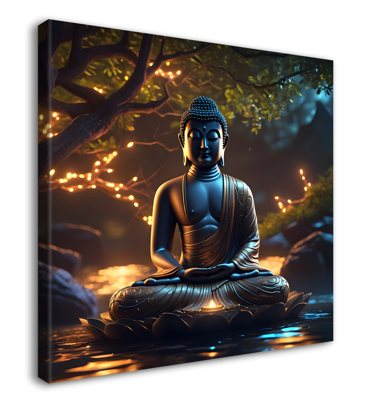 Lord Buddha sitting on lotus under water 24x24 inch Buddha-S-114