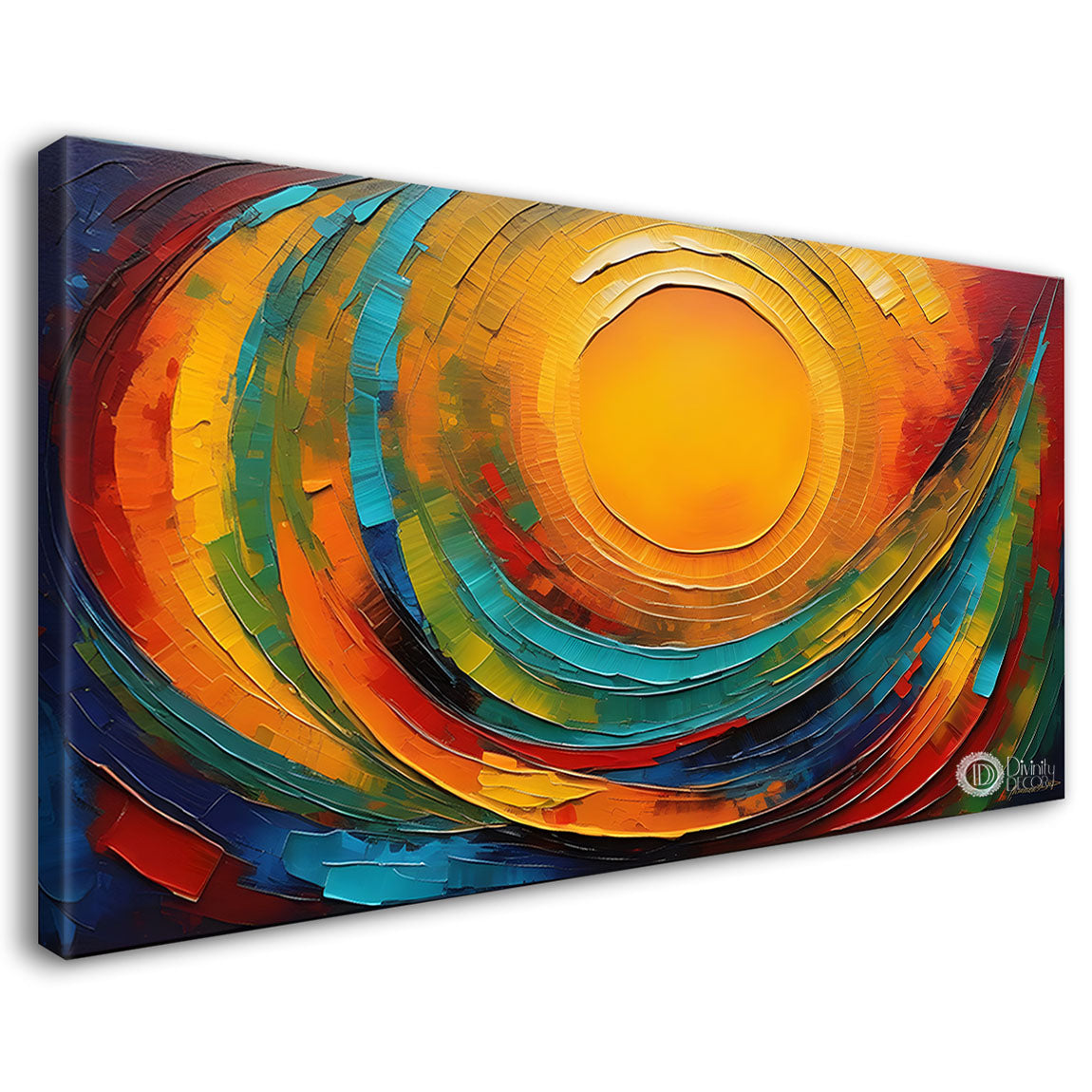 Sunrise textured modern art Canvas Painting - Design - Modern-L-115