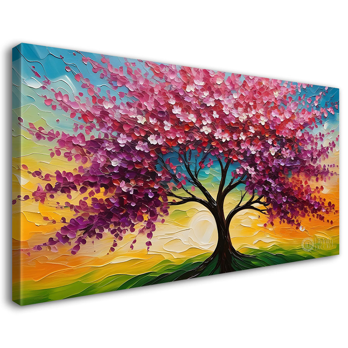 Spring tree in textured modern art- Design - Tree-117