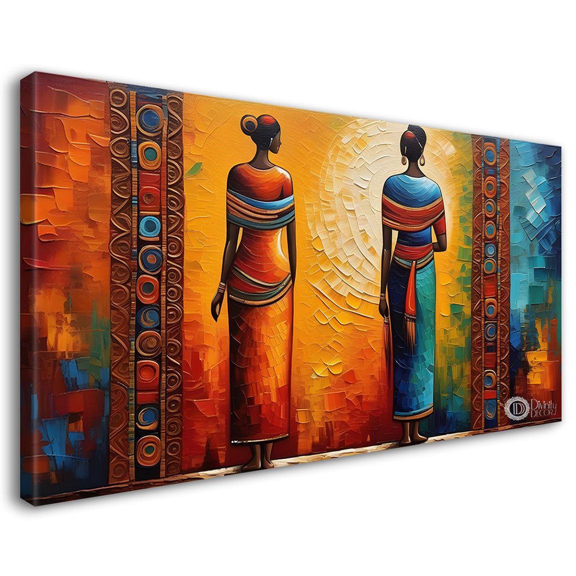 Tribal, original buy abstract art, acrylic painting on 40x40 cm box canvas