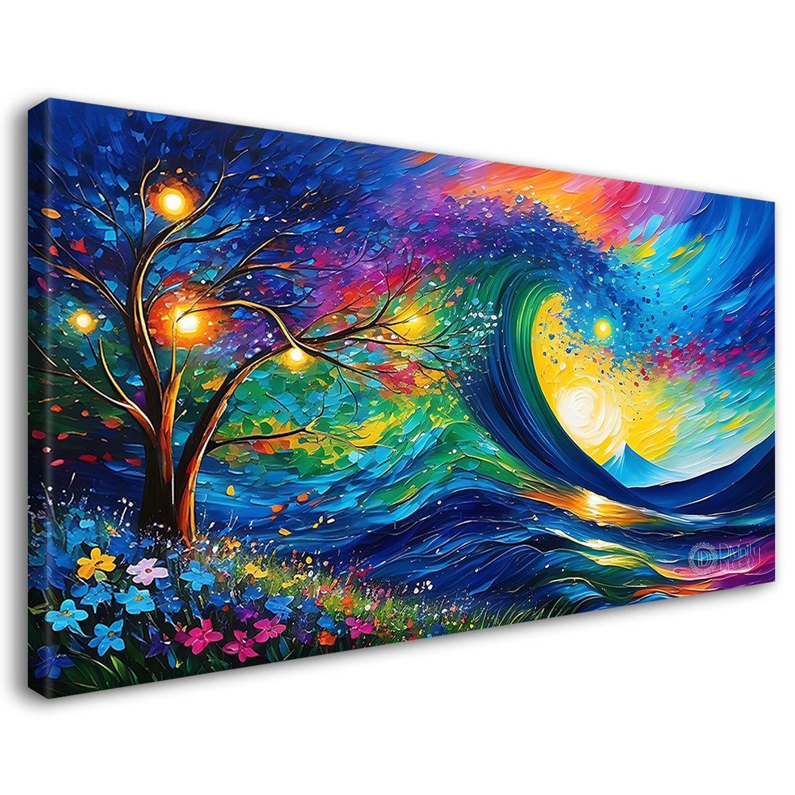 Colorful mountains in textured scenery art Canvas Painting - Nature Art -125