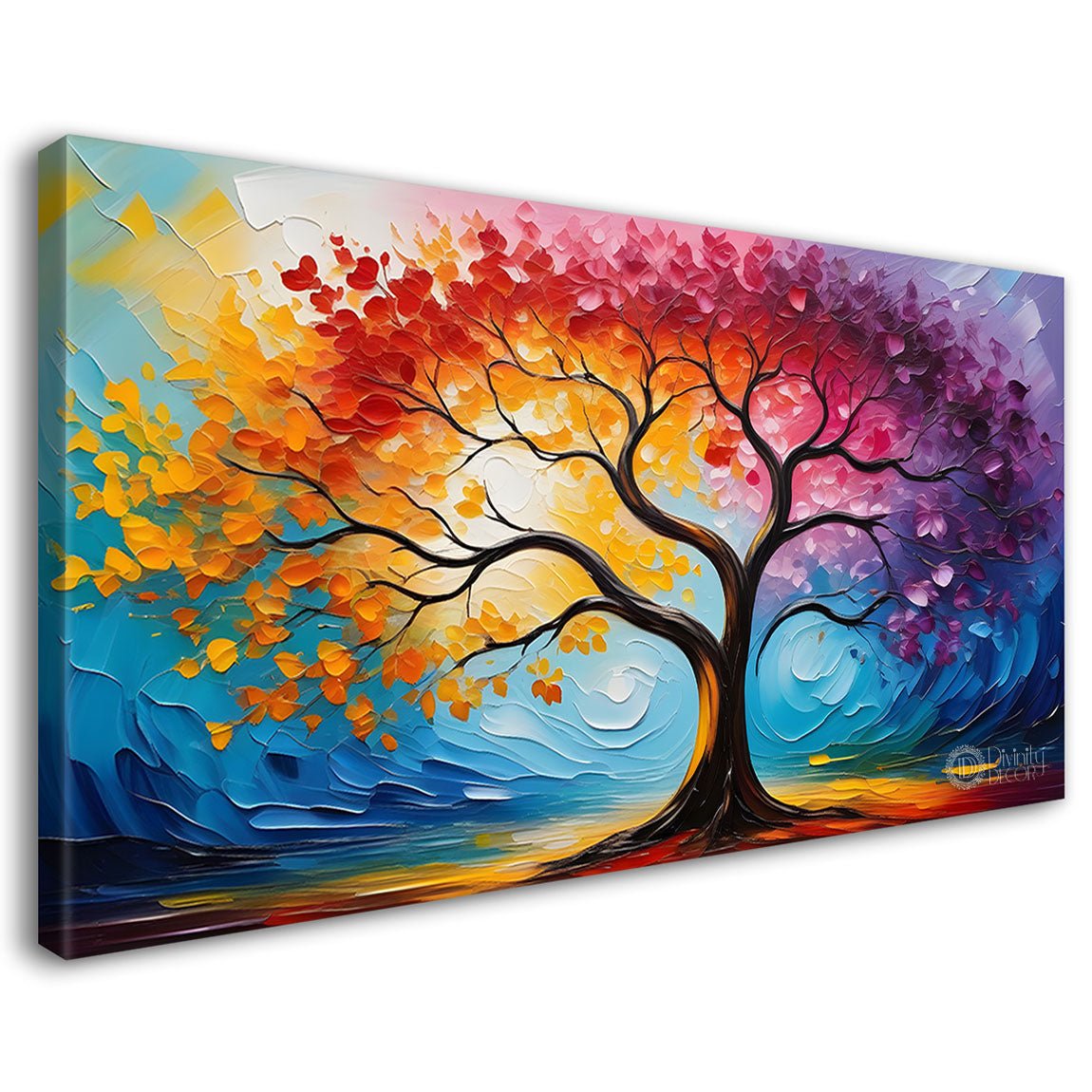 Spring tree in textured modern art- Design - Tree-126