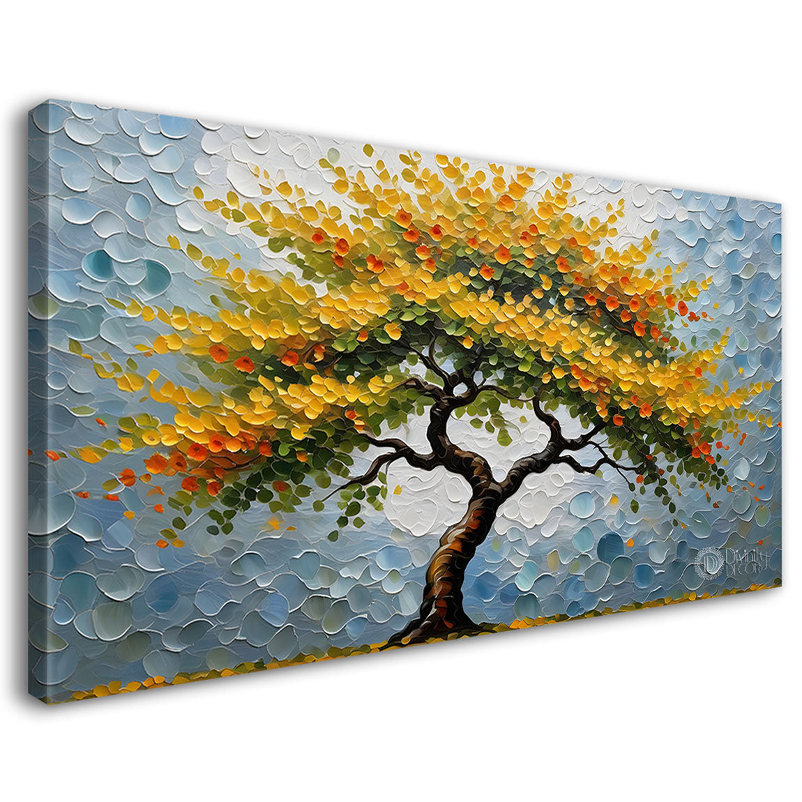 Orange tree in textured modern art- Design - Tree-127