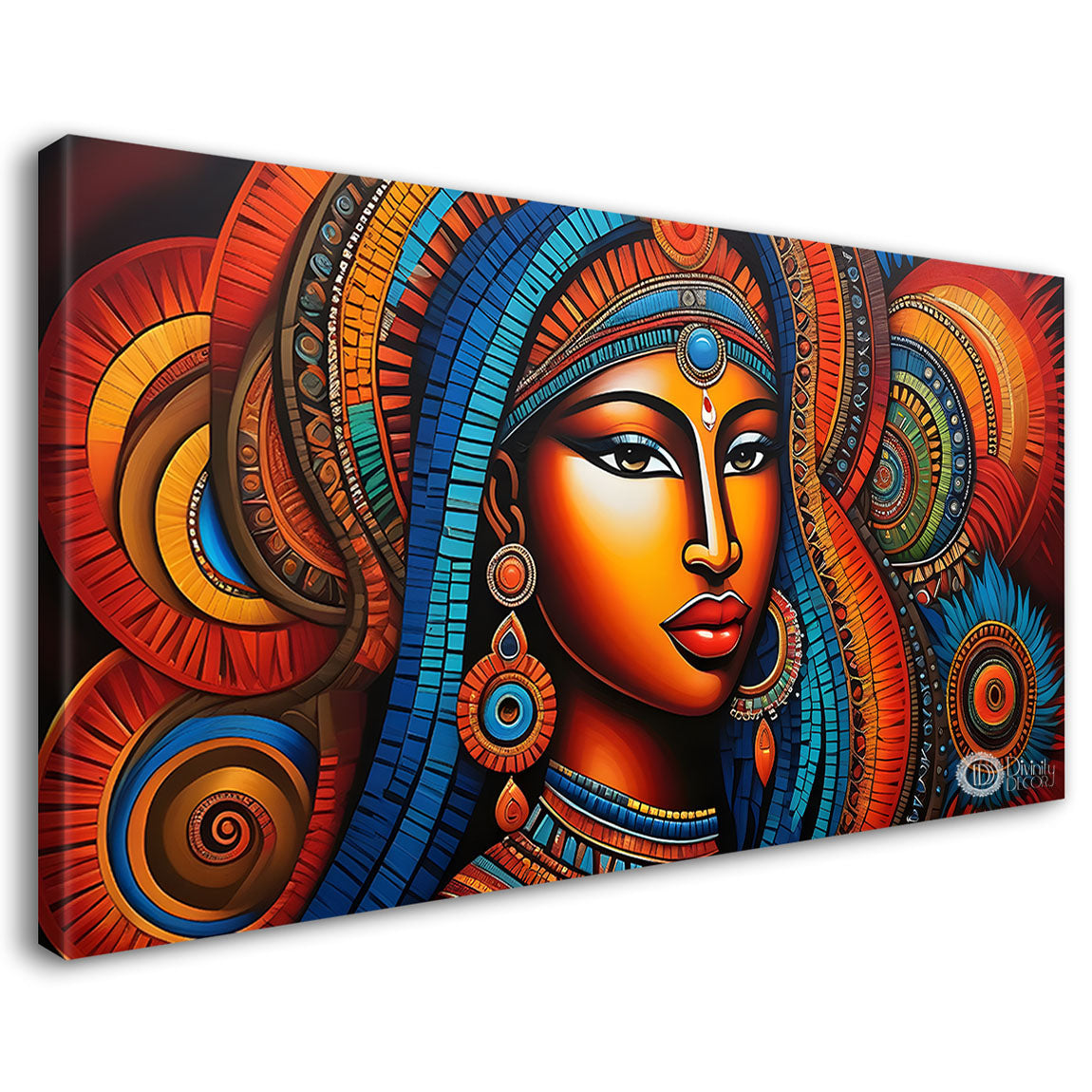 Tribal lady textured oil painting Canvas Painting - Design - Modern-L-129