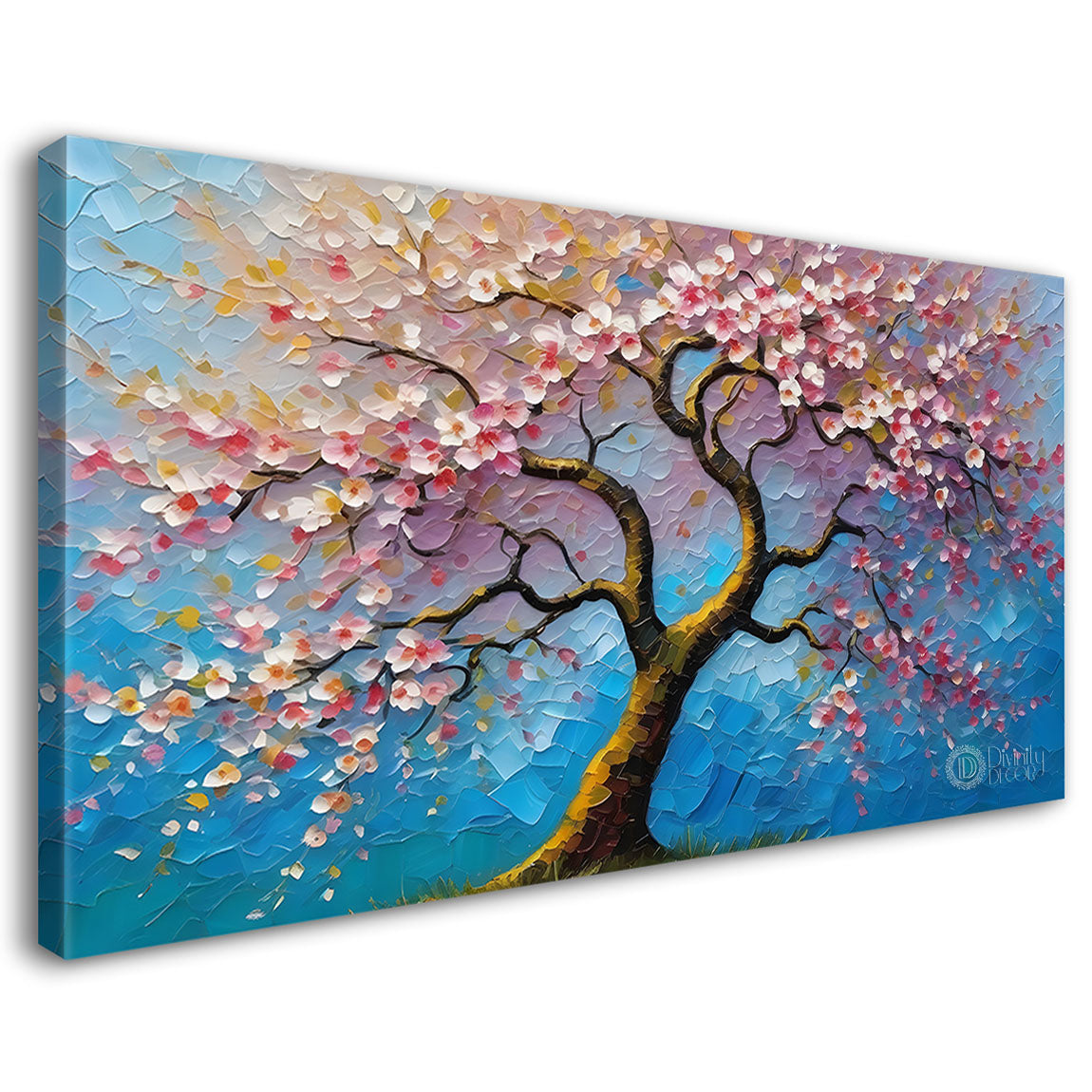 Spring tree in textured modern art- Design - Tree-131