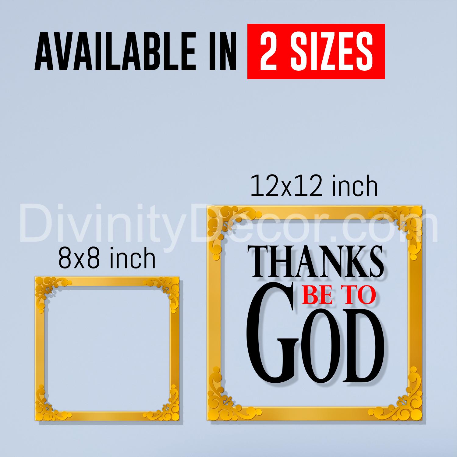 Thanks be to god Golden Plaque for Gifting, Wall Decor Clear UV print with Golden Border-132