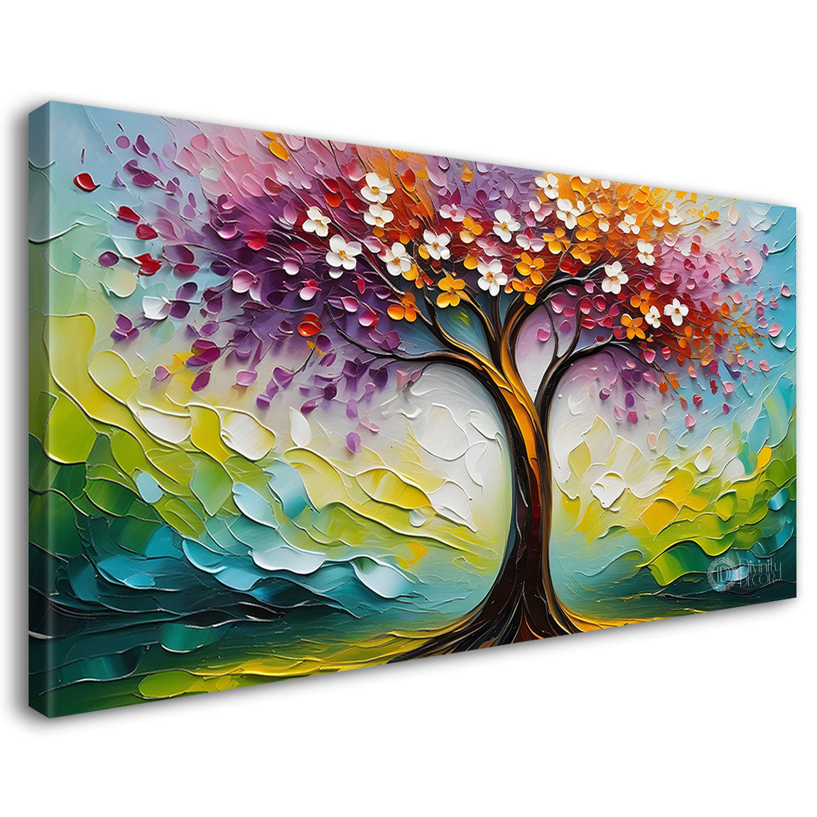 Spring tree in textured modern art- Design - Tree-132