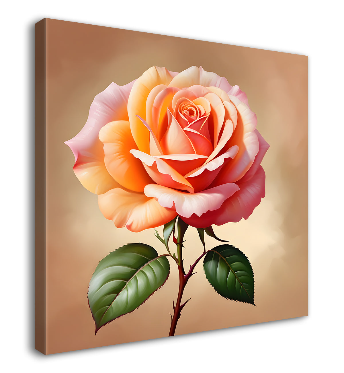 Pink flowers in light textured painting - Flower-S-133