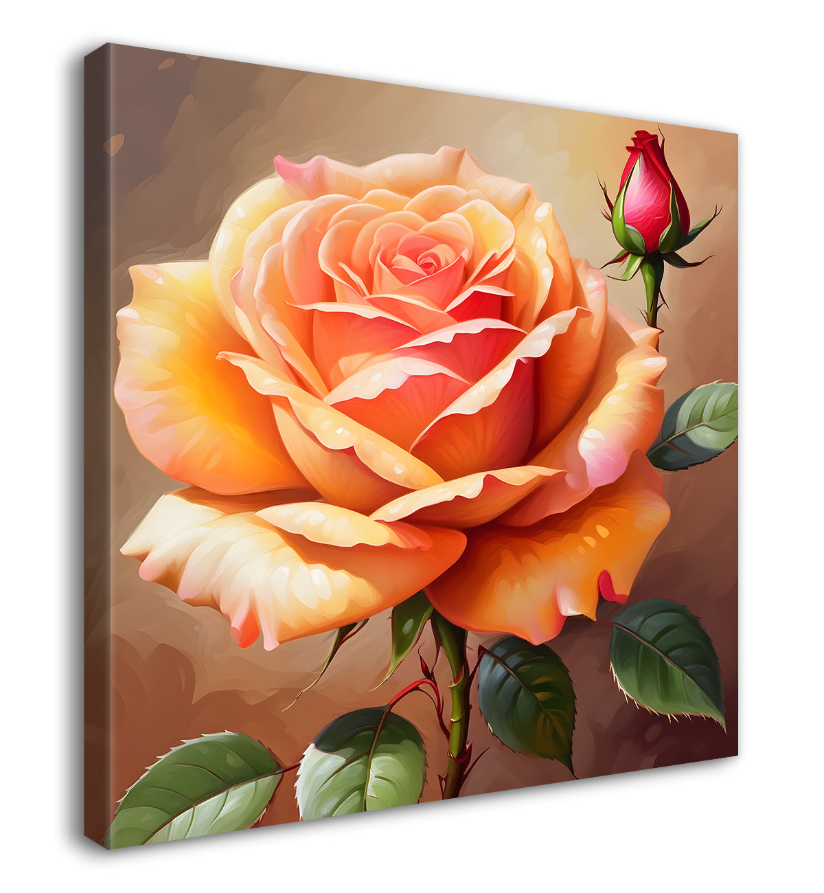 Pink flowers in light textured painting - Flower-S-134