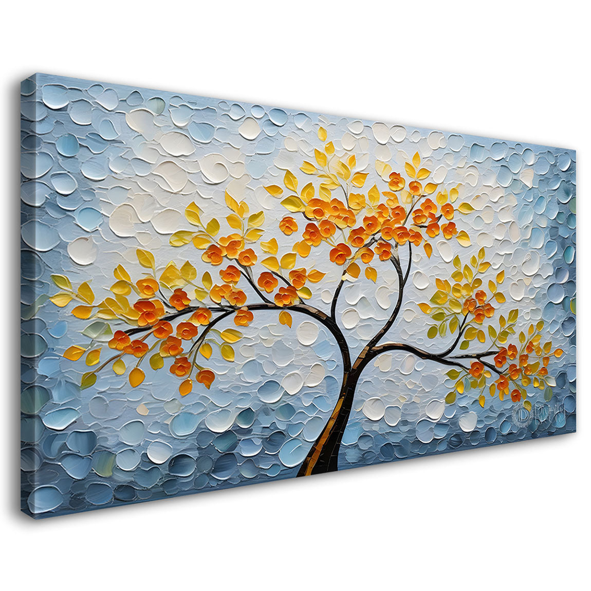 Orange tree in textured modern art- Design - Tree-134