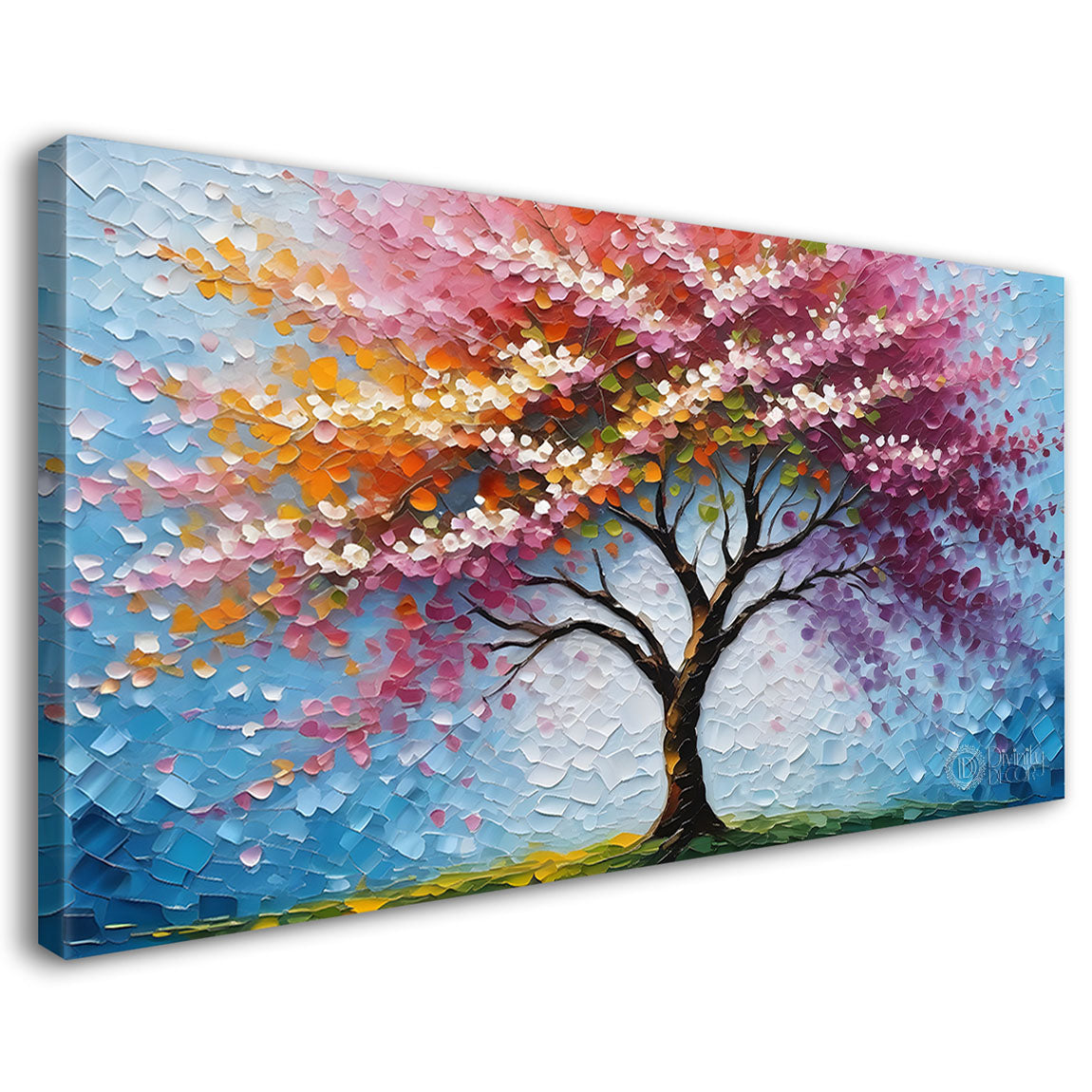Spring tree in textured modern art- Design - Tree-136