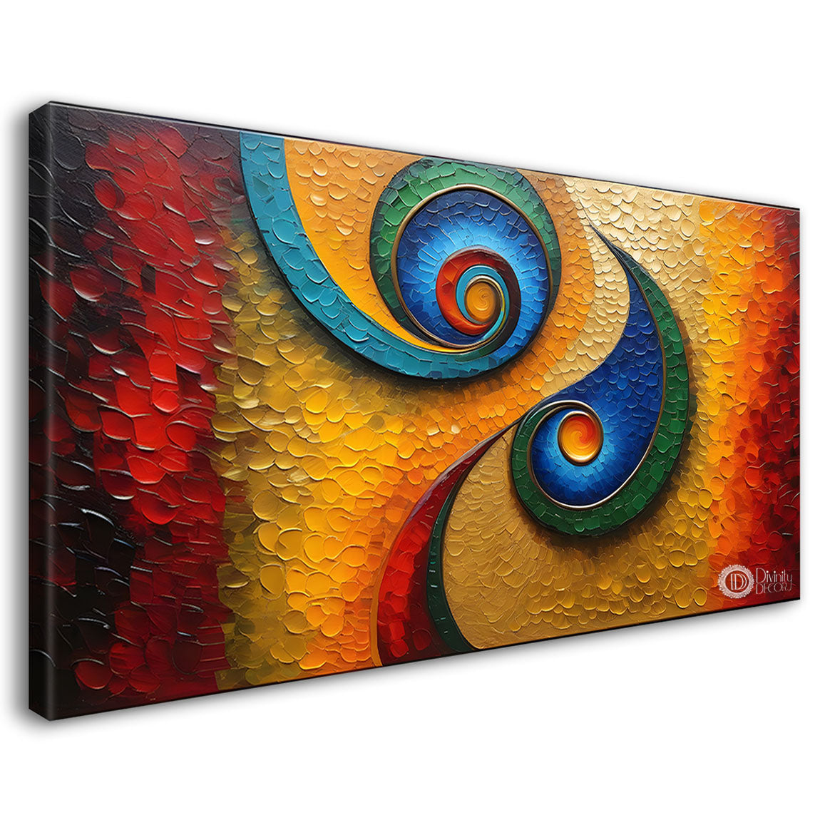 Two leaves textured modern art Canvas Painting - Design - Modern-L-136