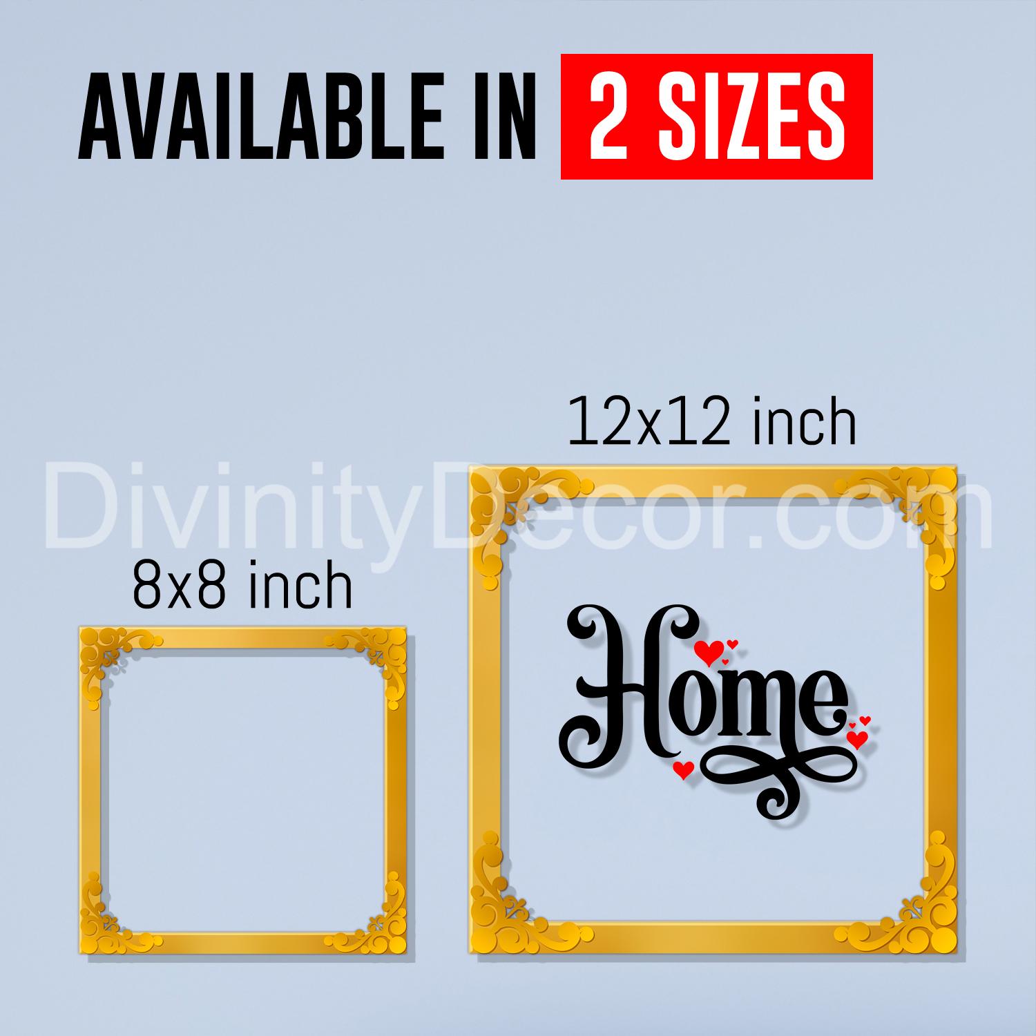 Home Golden Plaque for Gifting, Wall Decor Clear UV print with Golden Border-137