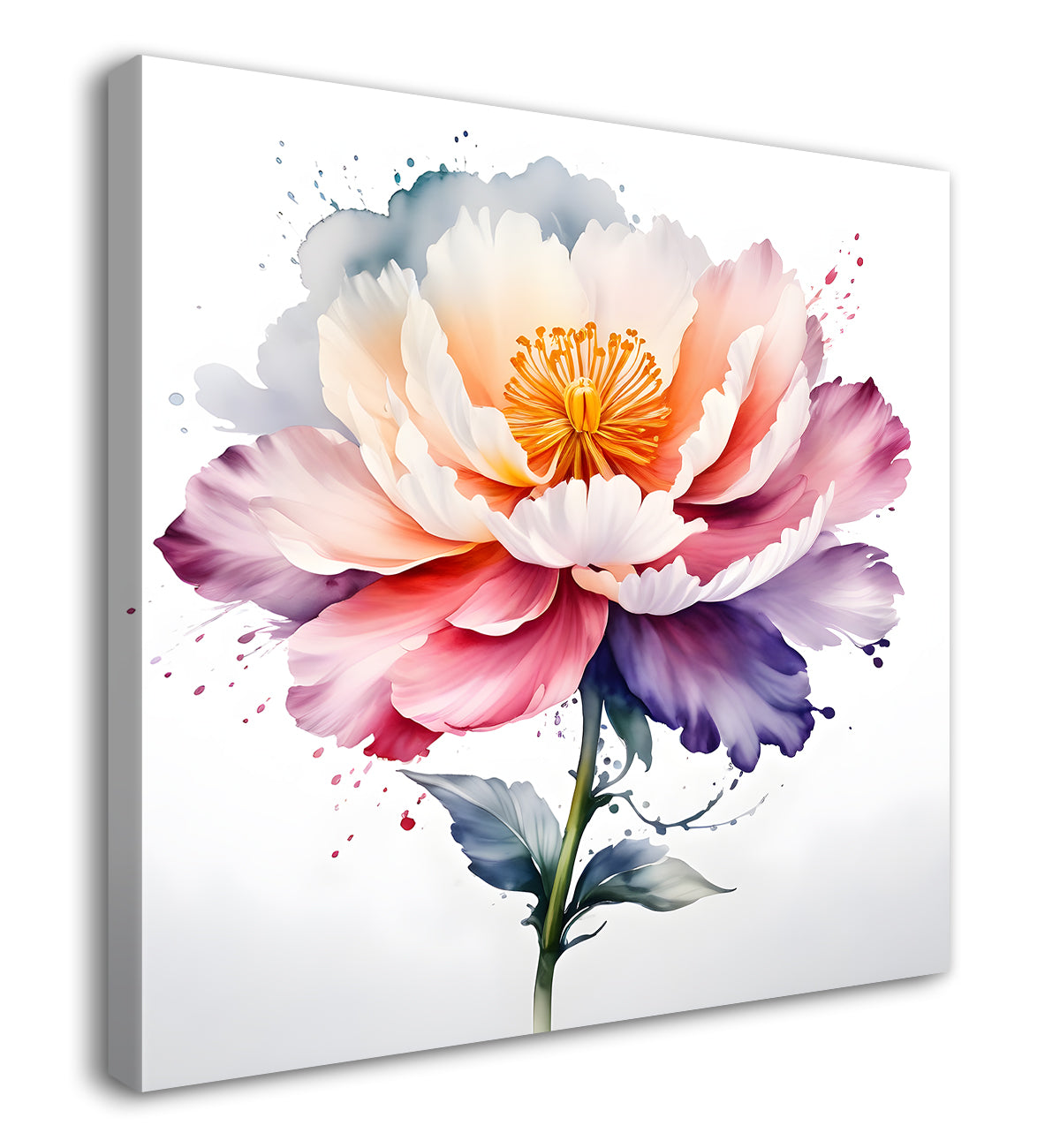 Pink flower water colour painting - Flower-S-137