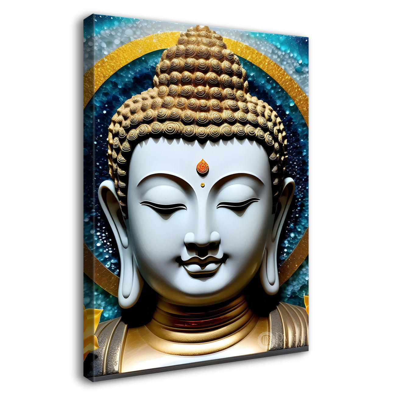 White textured buddha face  - Buddha-V-139