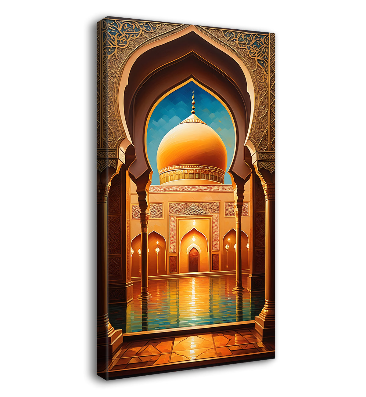Islamic mosque with bright colours modern art  - Islamic paintings-V-13
