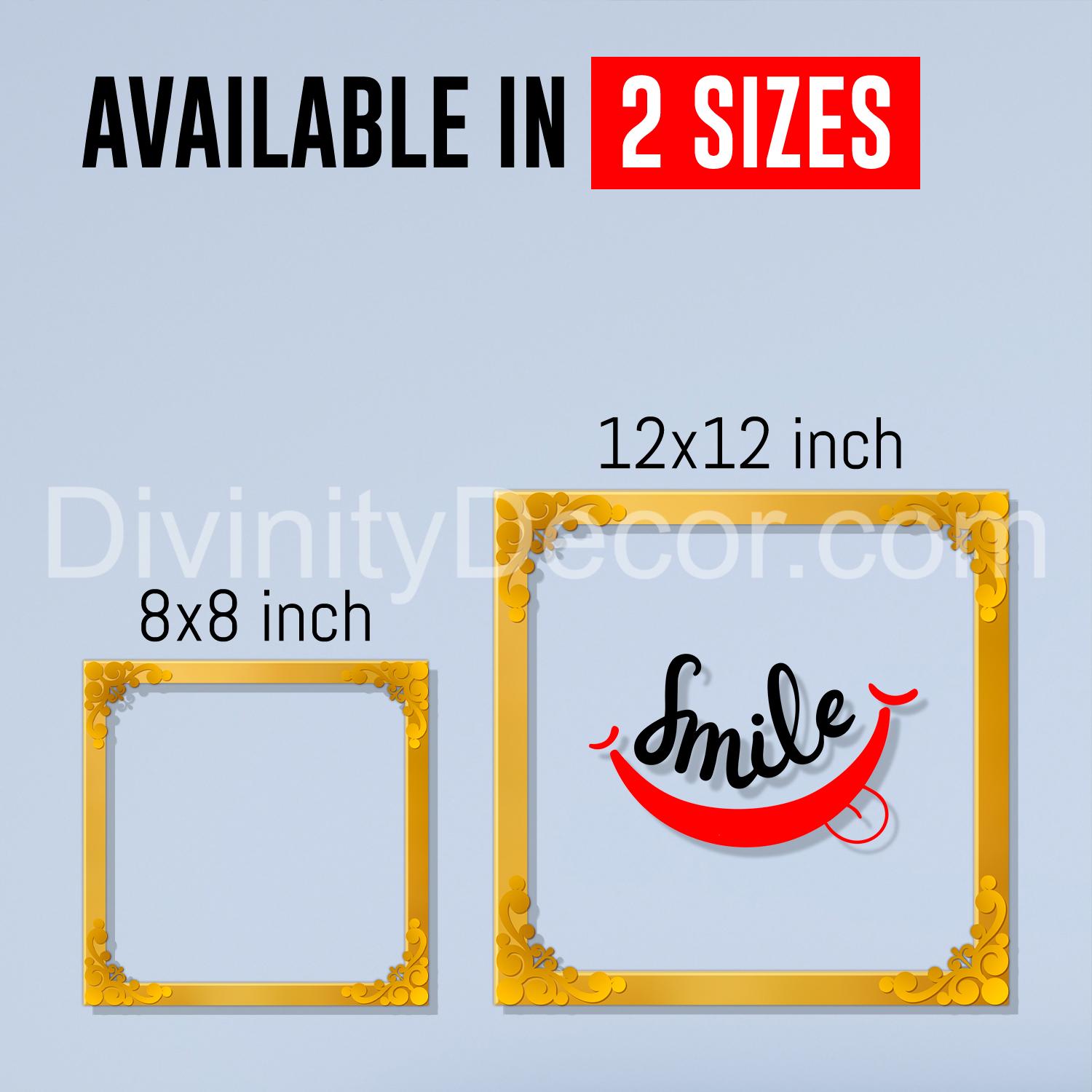 Smile Golden Plaque for Gifting, Wall Decor Clear UV print with Golden Border-142