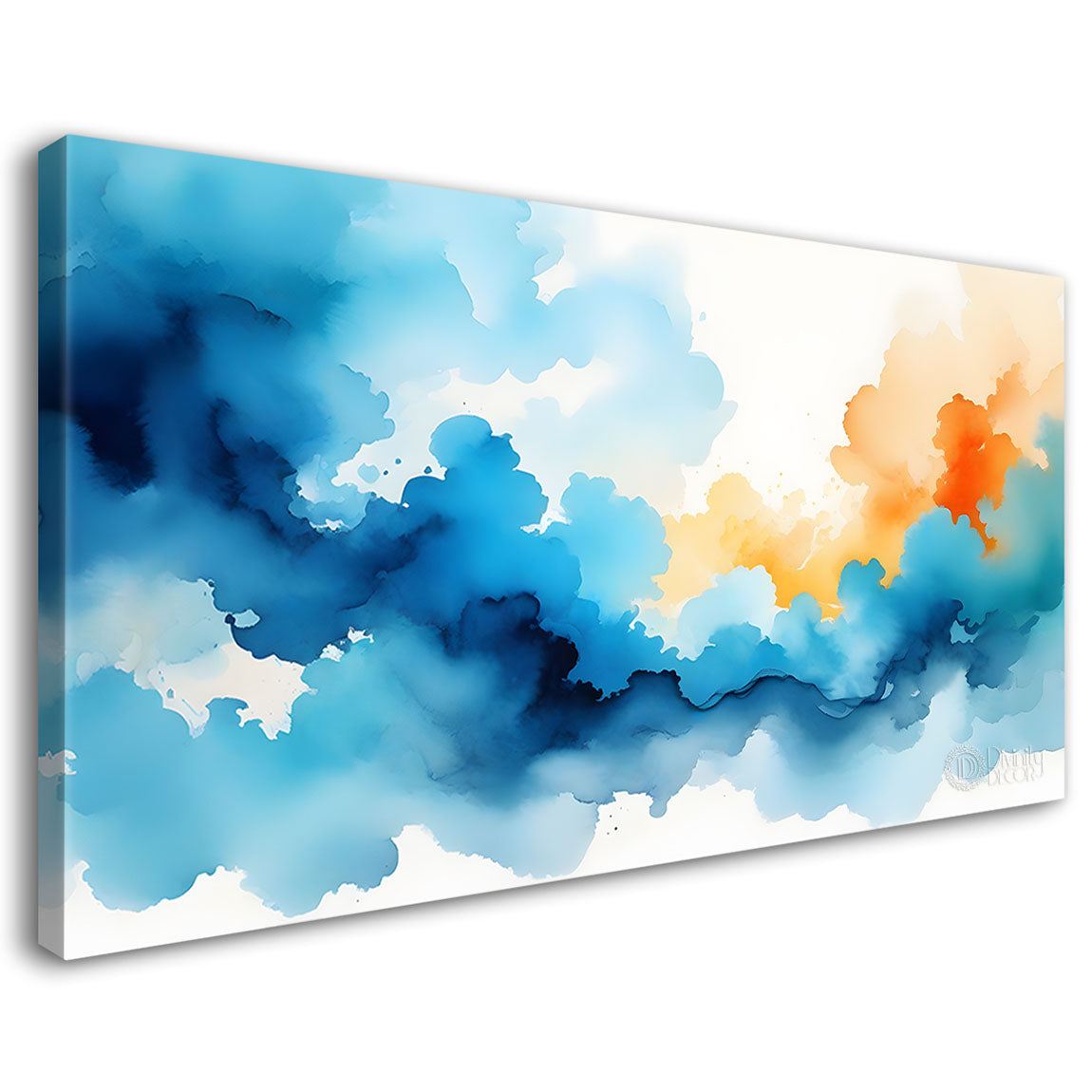 Colorful clouds in textured water color painting Canvas Painting - Nature Art -142