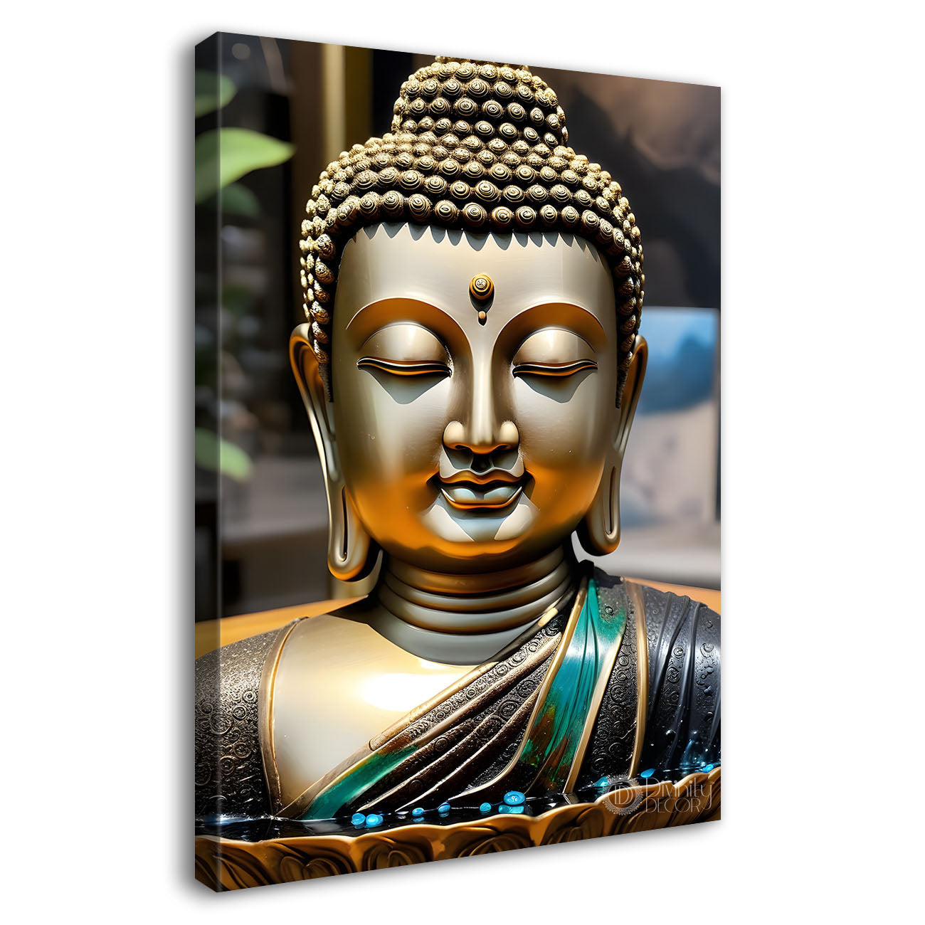 Golden buddha with textured background  - Buddha-V-144
