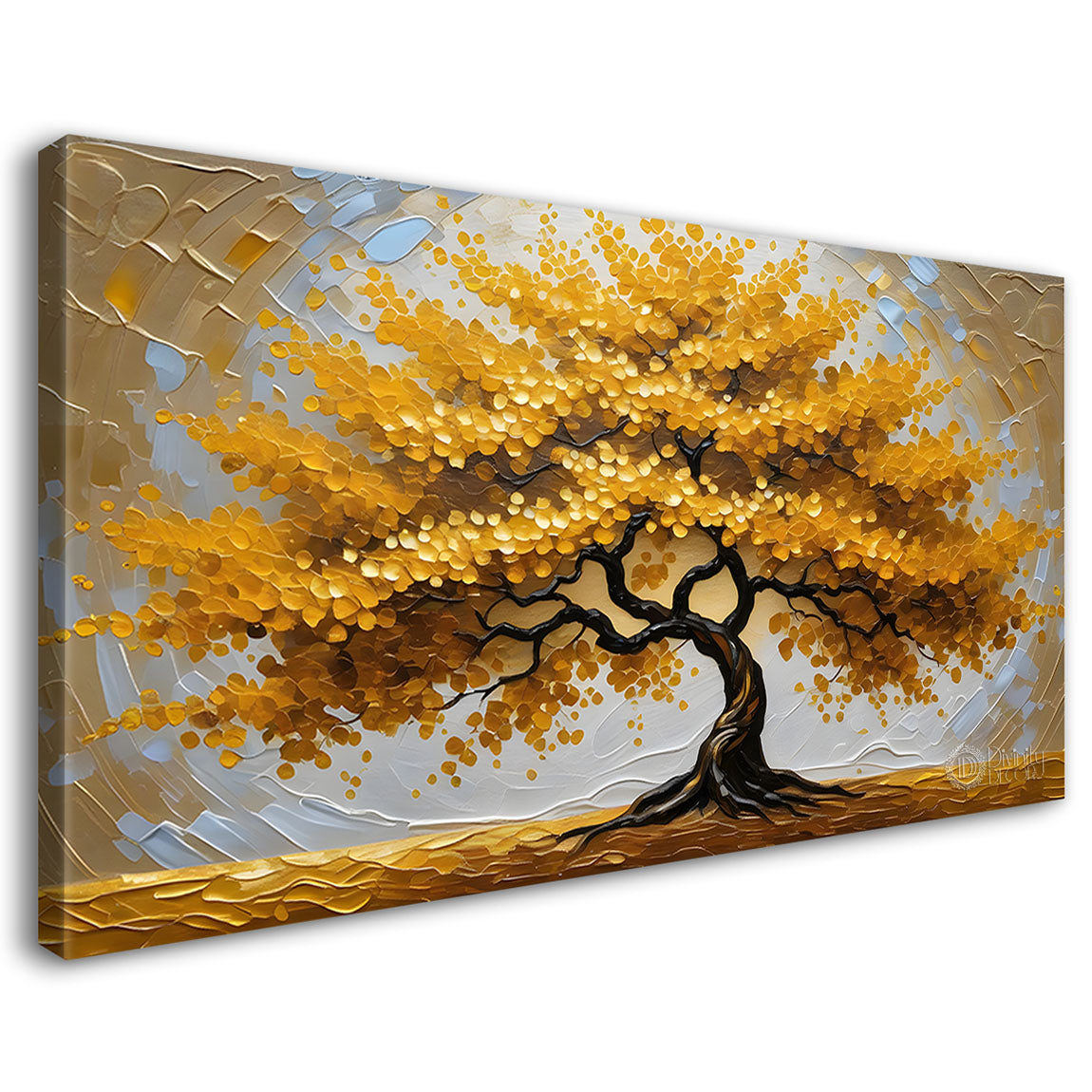 Orange tree in textured modern art- Design - Tree-144