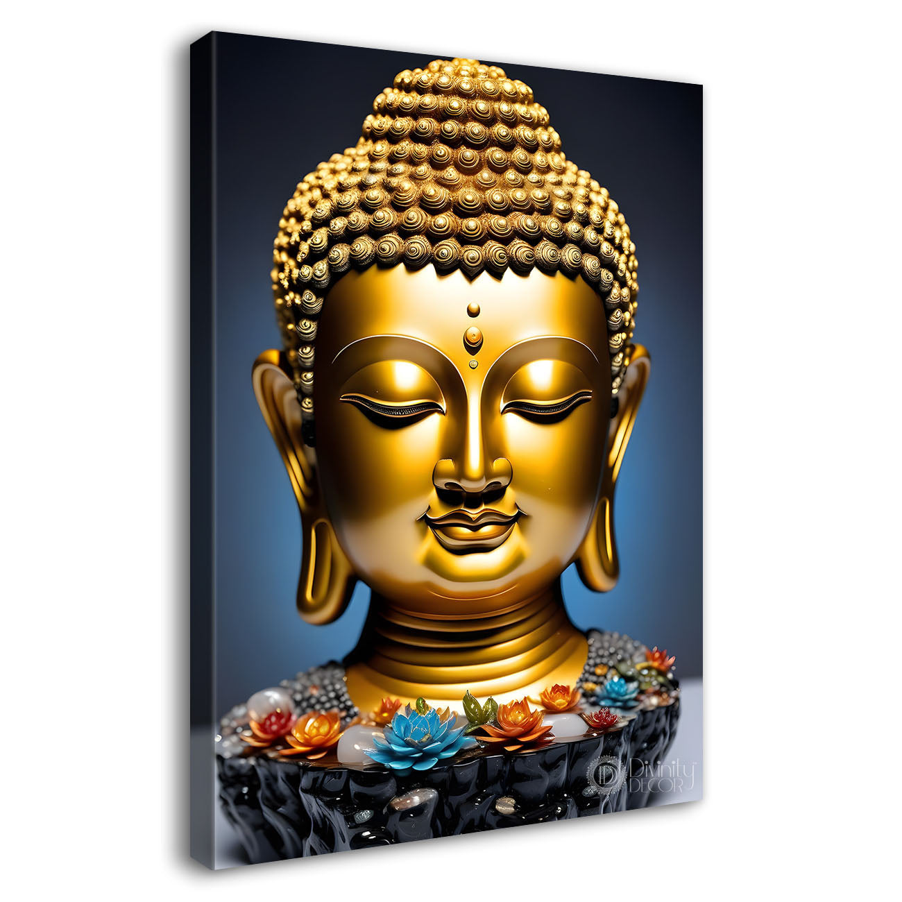 Golden buddha with textured background  - Buddha-V-146