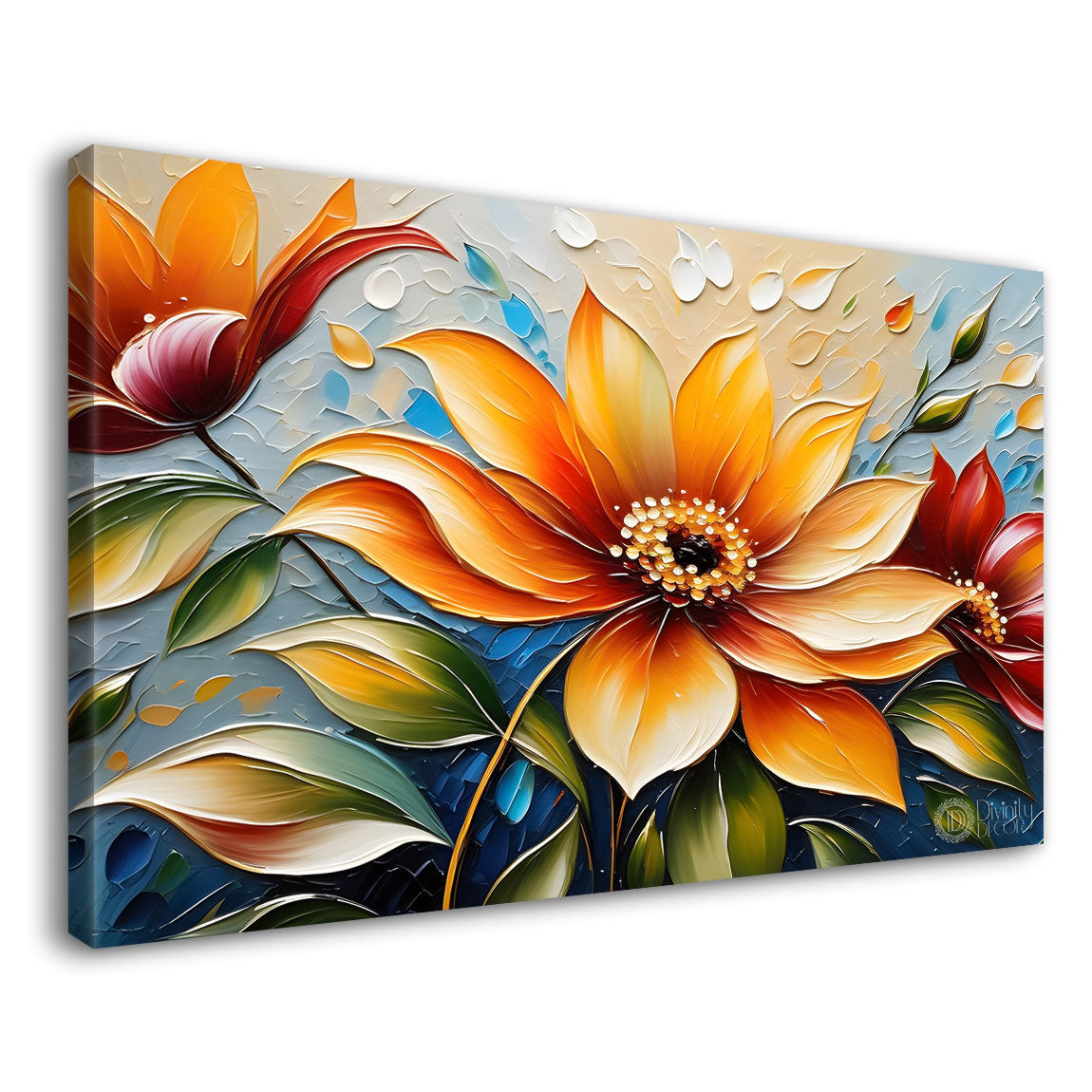 Yellow flower with light background painting- Design - Flower-146