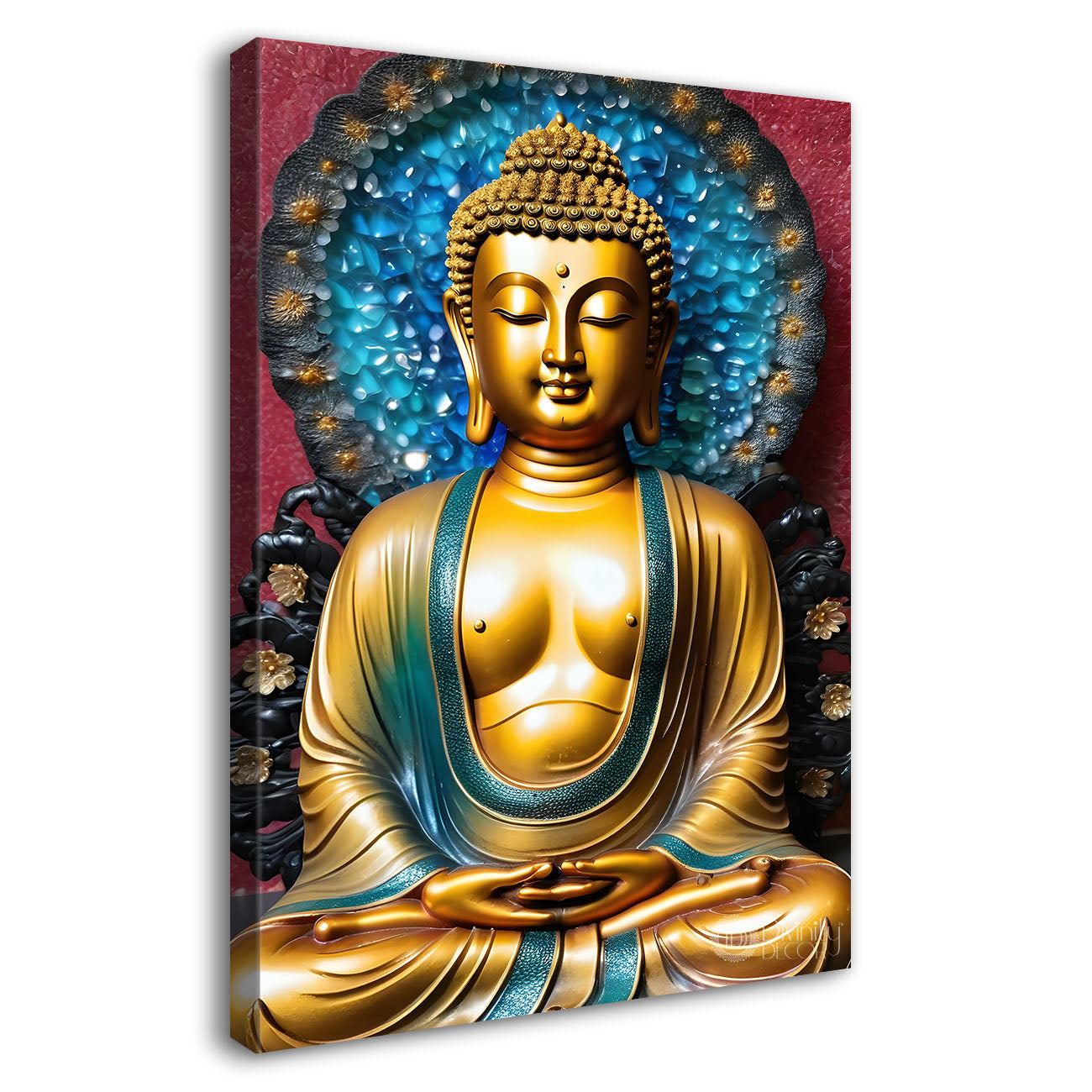 Golden buddha with textured background  - Buddha-V-148