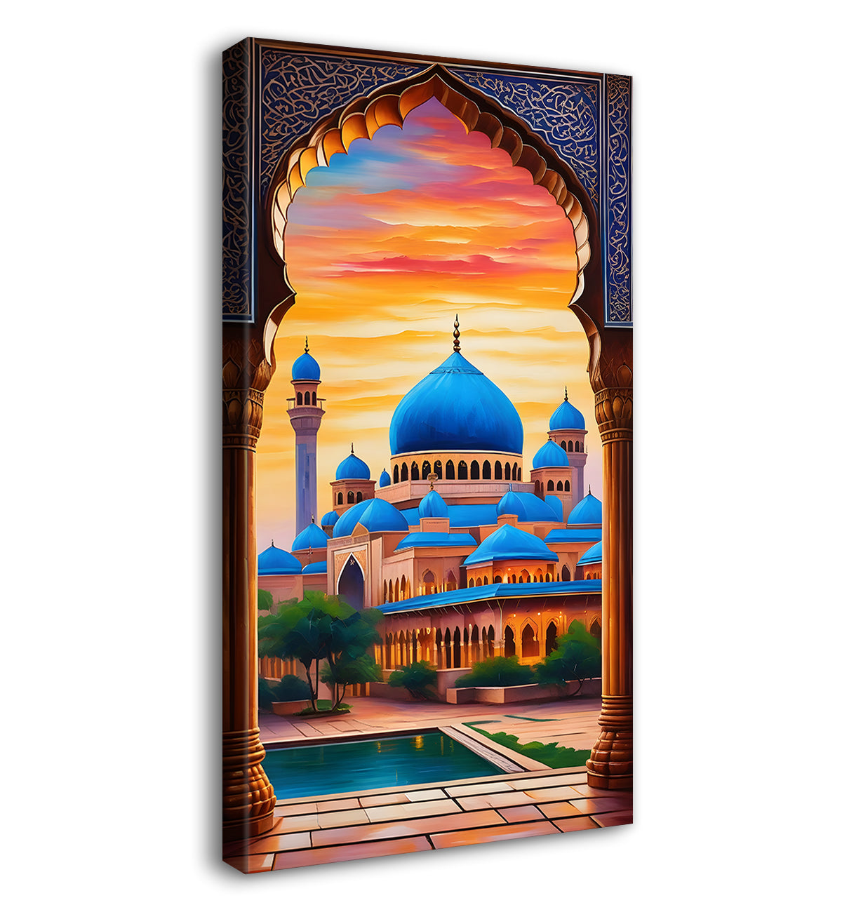 Islamic mosque with colourful background modern art - Islamic paintings-V-14