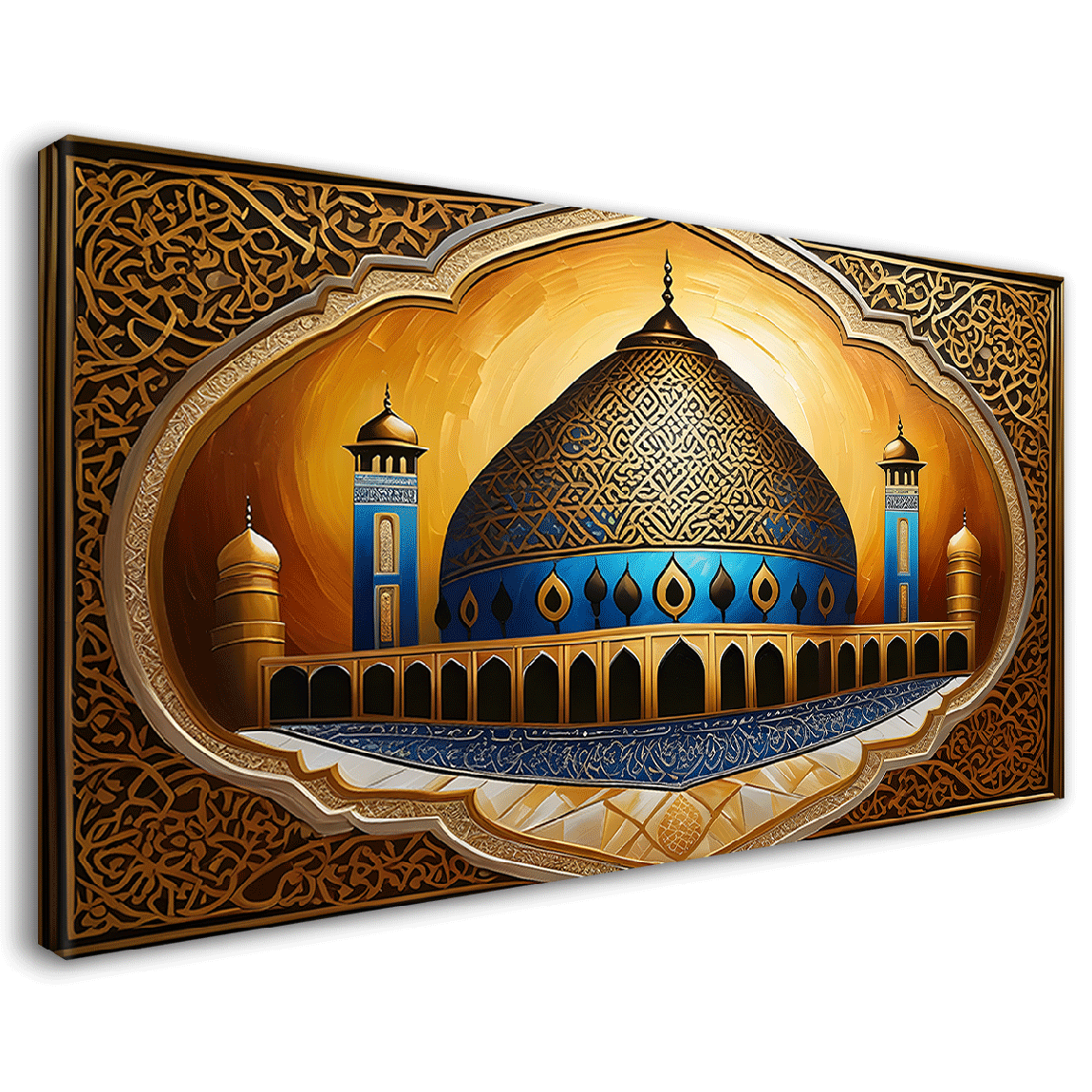 Islamic mosque in golden textured art Canvas Painting - Islamic paintings - 15