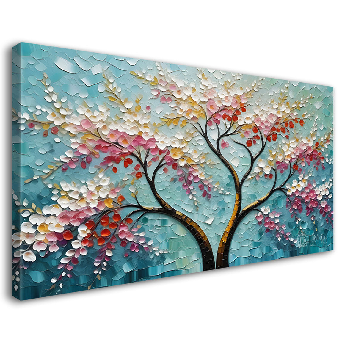 Spring tree in textured modern art- Design - Tree-151