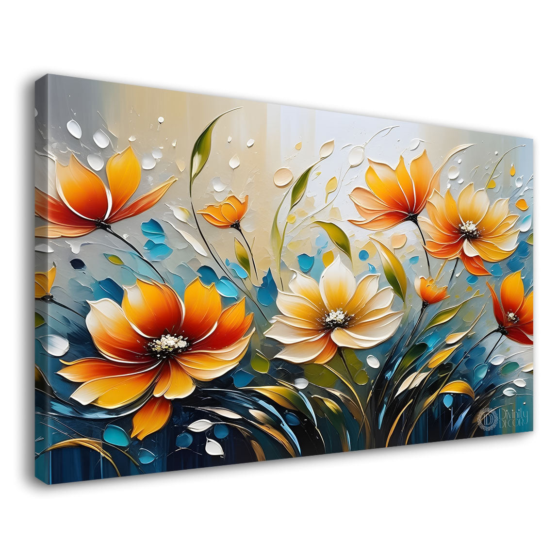 Orange flowers with light background- Design - Flower-156