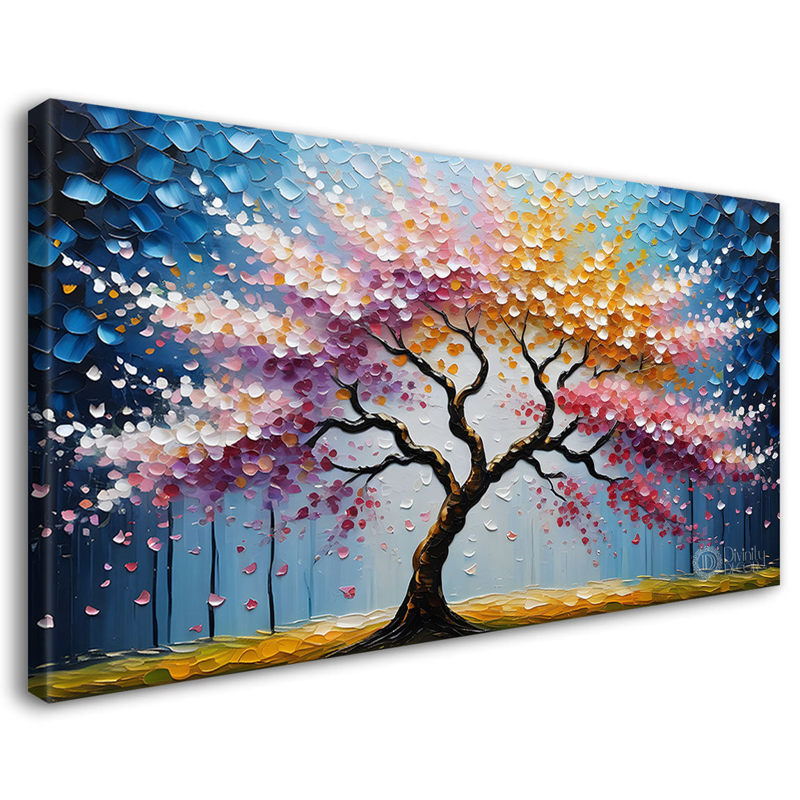 Spring tree in textured modern art- Design - Tree-156