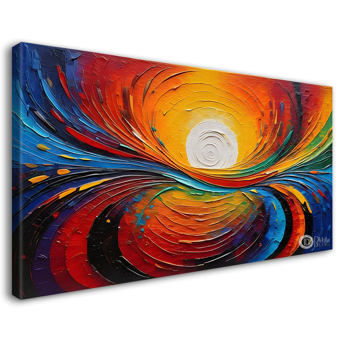 Sunset with colorful rays modern art Canvas Painting - Design - Modern-L-157