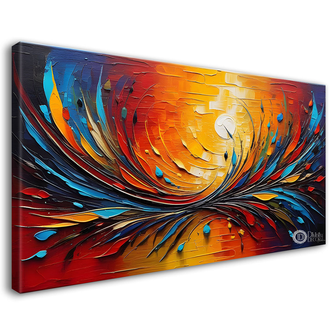 Sunset with colorful rays modern art Canvas Painting - Design - Modern-L-158