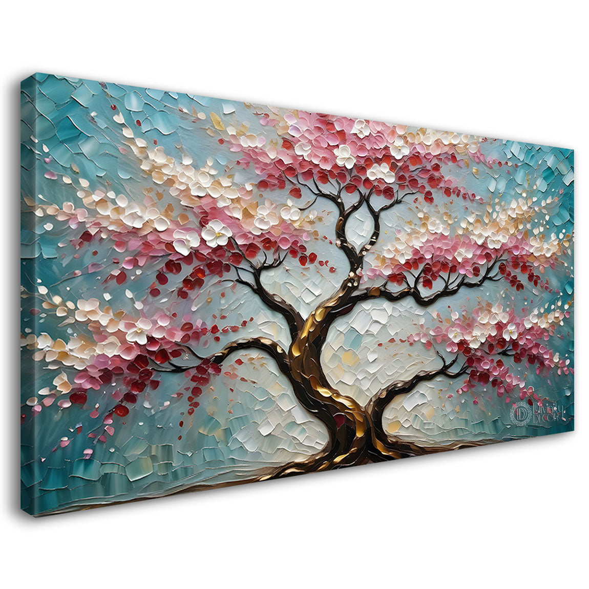 Spring tree in textured modern art- Design - Tree-158