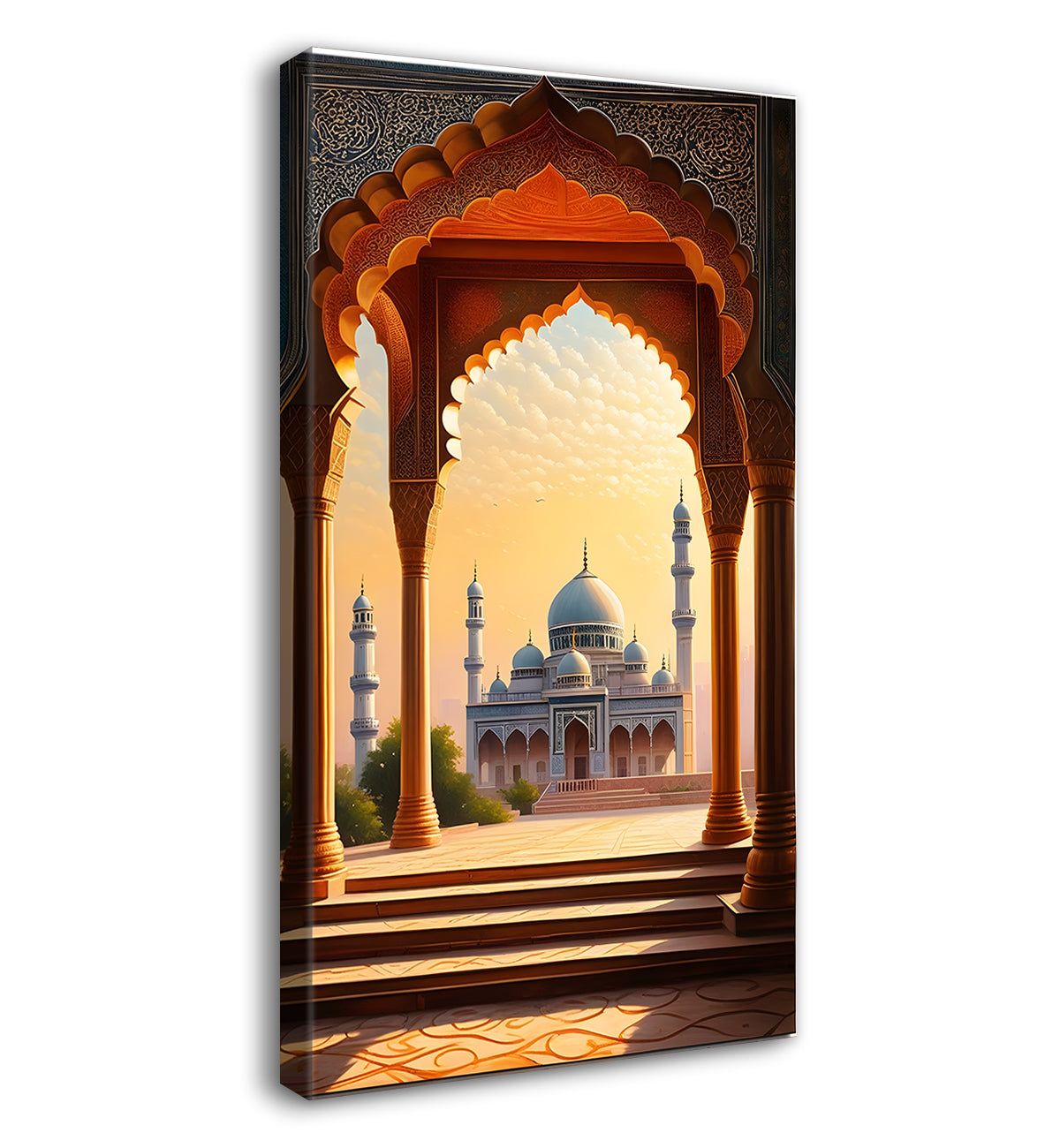 Islamic mosque with bright colours modern art - Islamic paintings-V-15