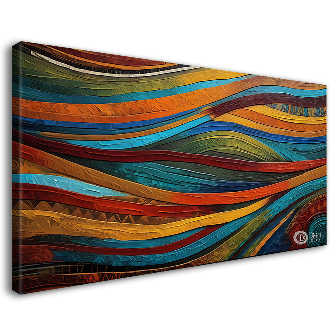 Landscape waves pattern art Canvas Painting - Design - Modern-L-15