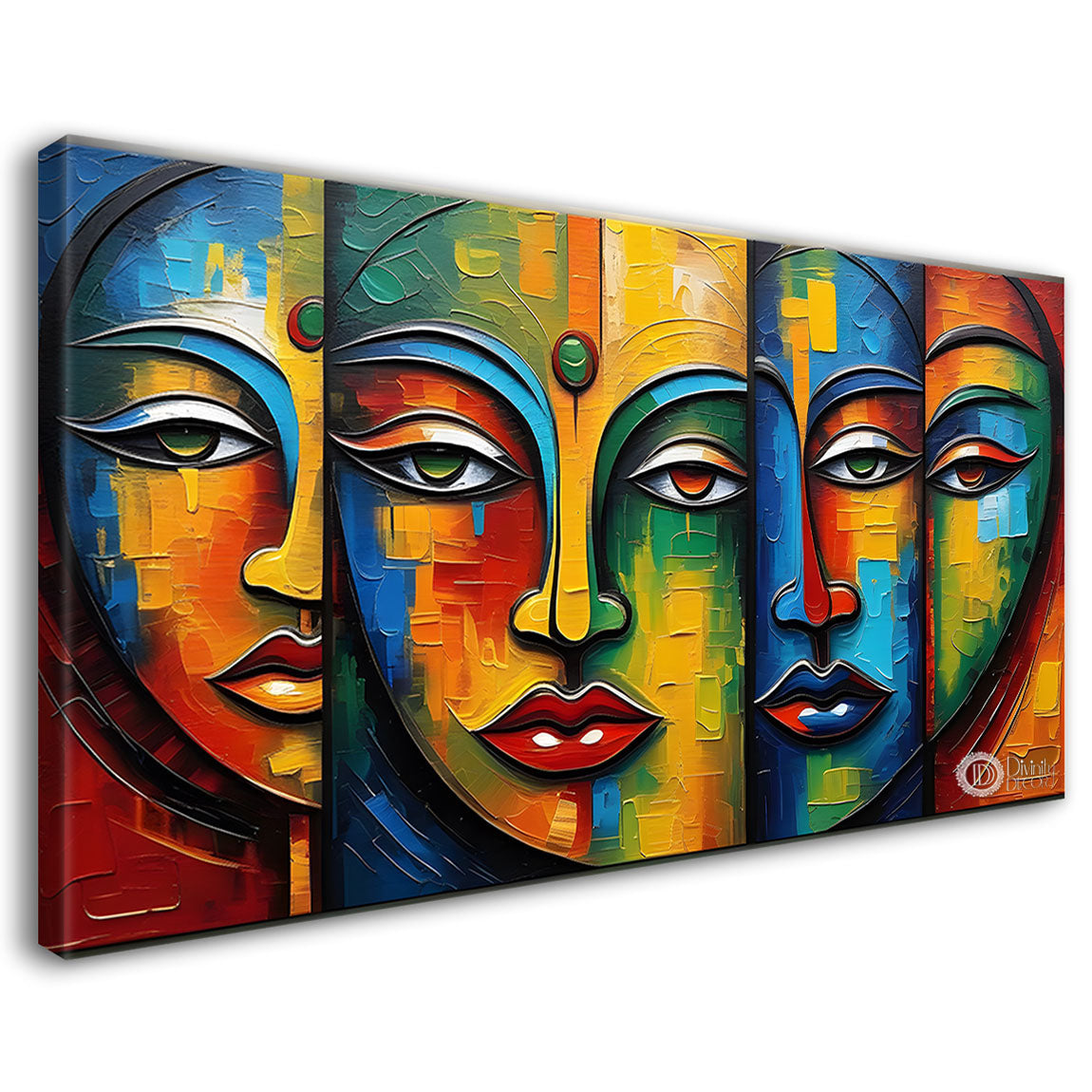 Multiple faces textured oil painting Canvas Painting - Design - Modern-L-161