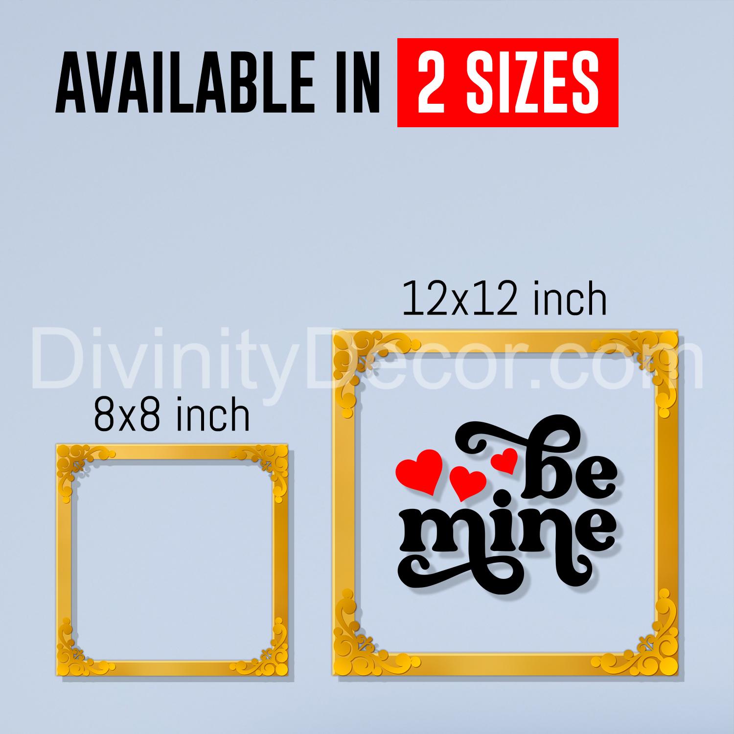 Be mine Golden Plaque for Gifting, Wall Decor Clear UV print with Golden Border-163