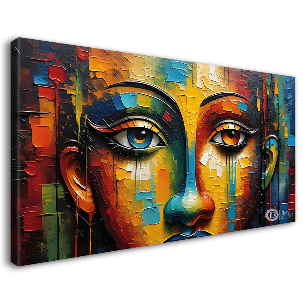 Beautiful eyes textured oil painting Canvas Painting - Design - Modern-L-164