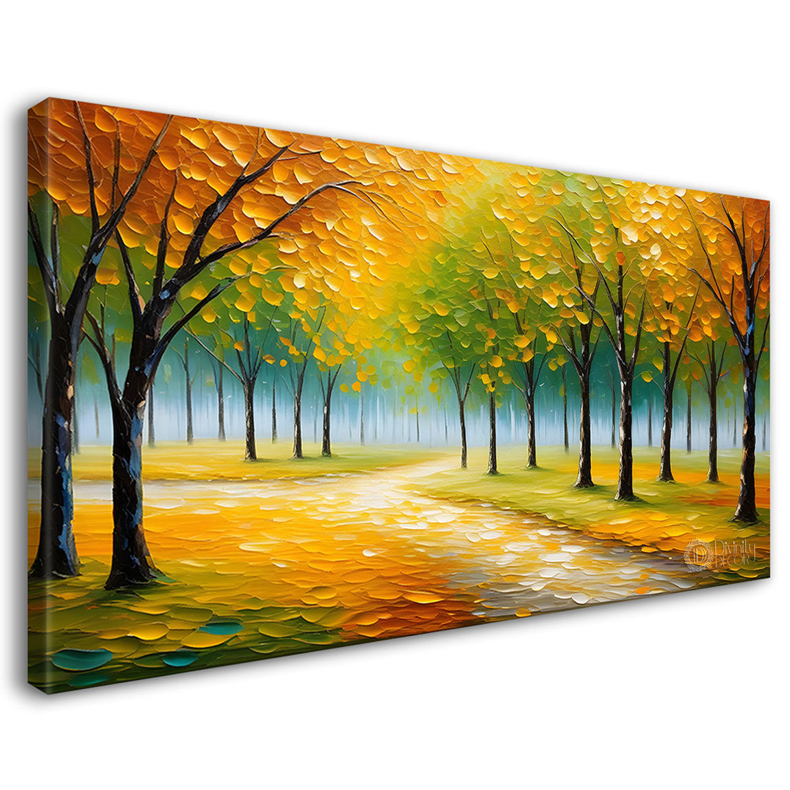 Orange tree in textured modern art- Design - Tree-166