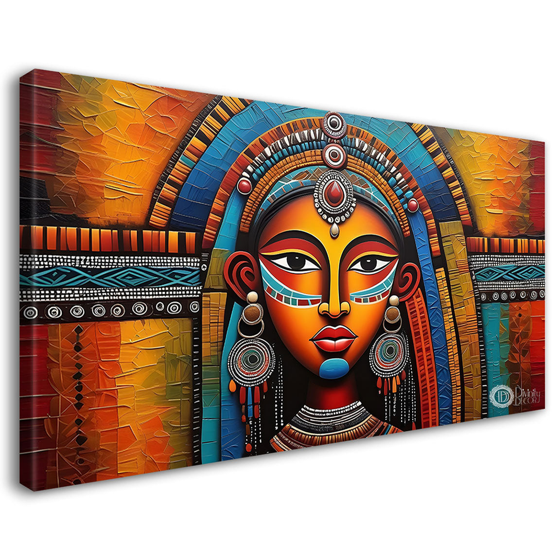 Tribal lady face oil painting Canvas Painting - Design - Modern-L-166