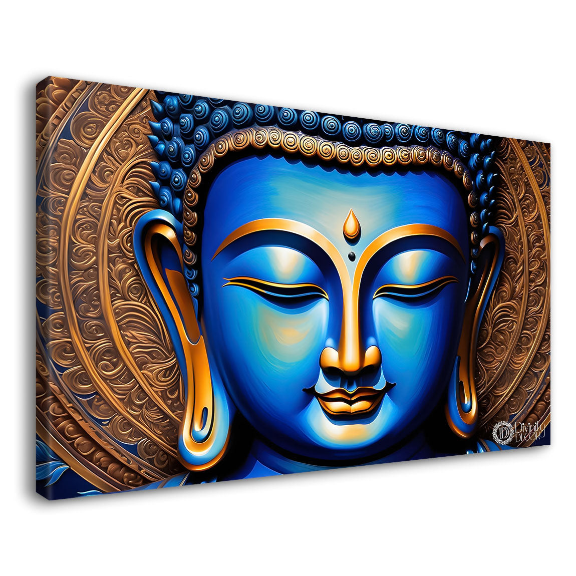 Golden buddha with dark background painting Canvas Wall Painting - Buddha-168