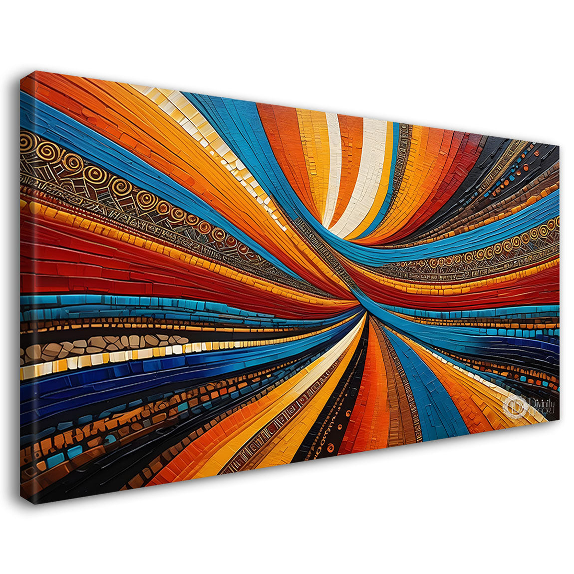 Colorful Lines pattern  art Canvas Painting - Design - Modern-L-16