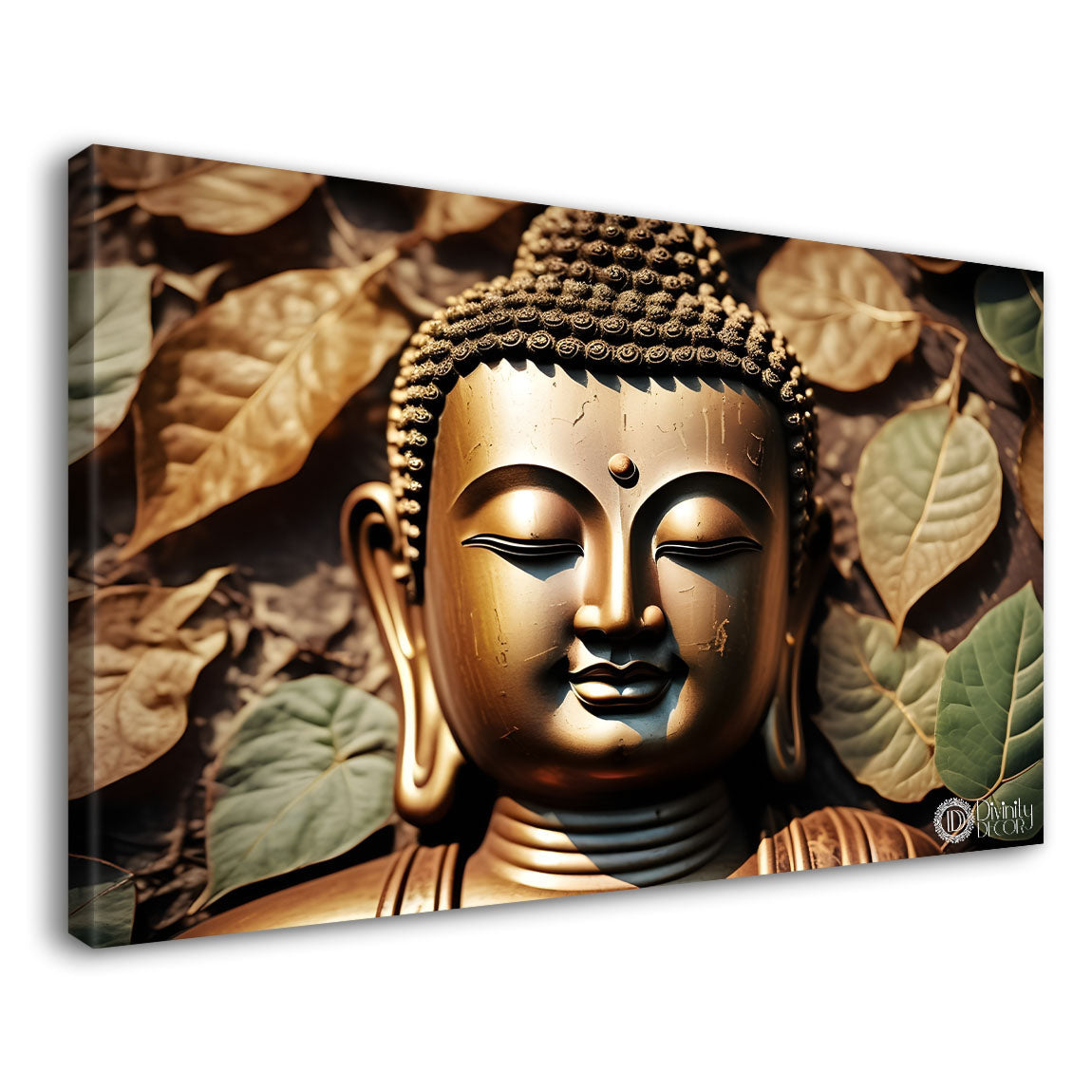Buddha with stone textured painting Canvas Wall Painting - Buddha-16