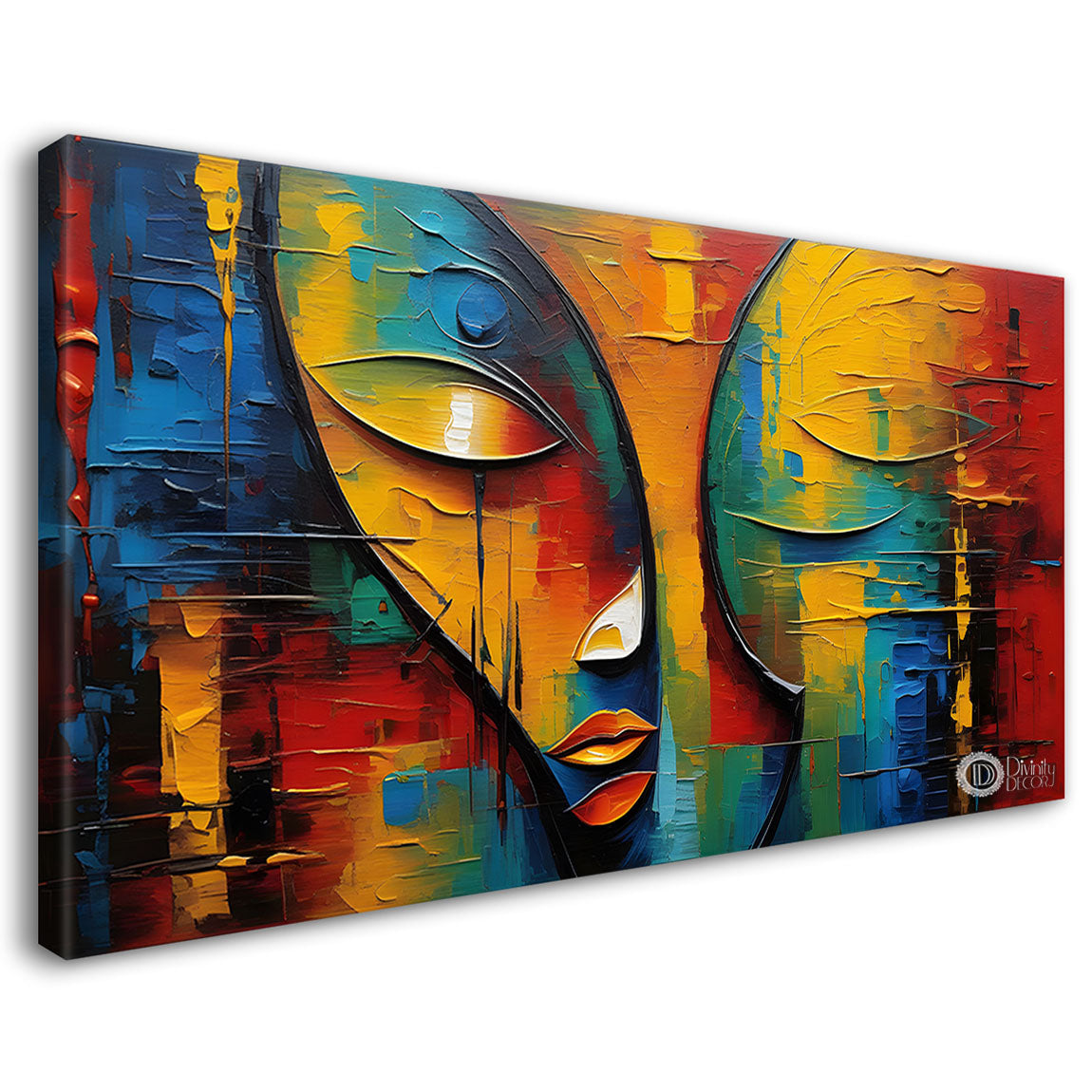 Face segment textured art Canvas Painting - Design - Modern-L-170